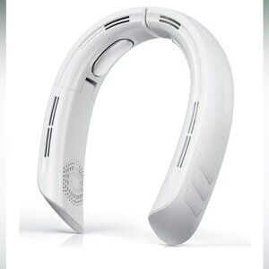 BRAND NEW WHITE OLV Neck Fan 6000mAh Rechargeable Battery 18Hrs 4 Turbine Motor